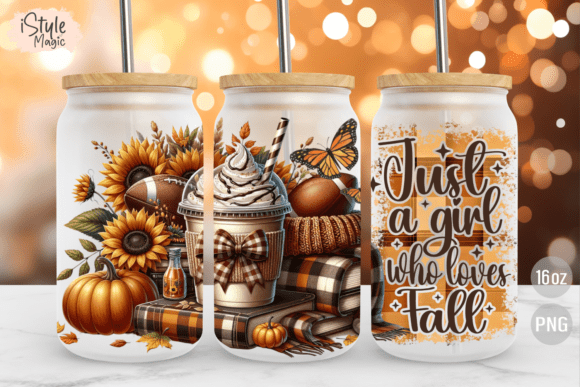 Download Just a Girl Who Loves Fall 16 Oz Glass - Glass Collection