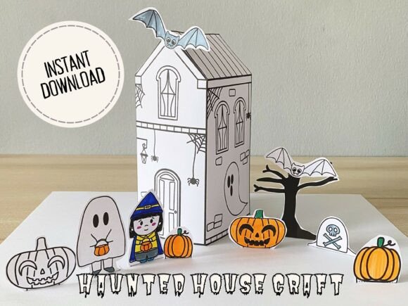 Download Halloween Haunted House Craft DIY Paper - Diy paper Collection