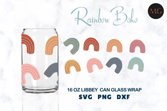 Download Rainbow Boho Libbey Can Glass Wrap - Glass Collection
