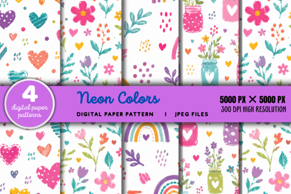 Download Bright Neon Pattern Background - Pattern background Collection