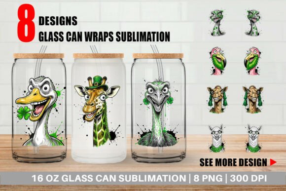 Download St Patricks Zoo Animals Glass Can Wrap - Glass Collection