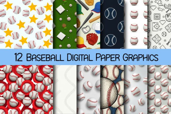Download Baseball Digital Paper Graphics - Graphic Collection